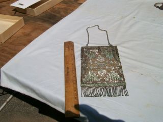 Vintage Whiting & Davis Co.  Metal Mesh Bags Colorful Enamel Navajo Motif Purse