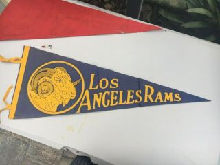 1950s Vintage Los Angeles Rams Nfl Football Full Size Pennant Cleveland Rams