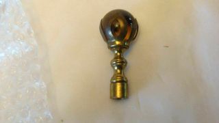 Vintage Lamp Finial Bronze Clear Glass Ball Brass Petals