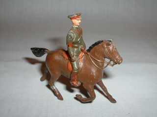 Vintage Britain’s Lead Toy Soldier With Moveable Arm On Horse