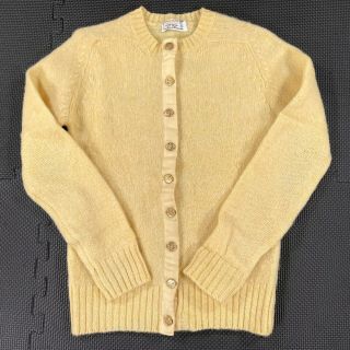 Vintage Braemar Sweater Cardigan Women’s Sz 36 Small Yellow Shetland Wool