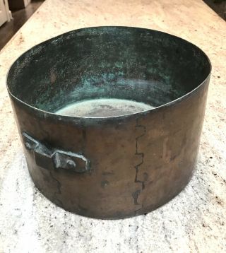 Heavy Antique French Copper Cooking Pot Bucket