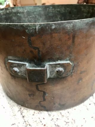 HEAVY ANTIQUE FRENCH COPPER COOKING POT BUCKET 2