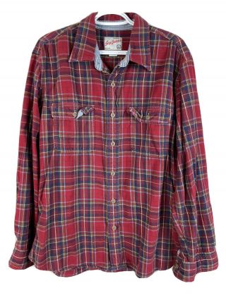 Vintage Gap Cotton Flannel Shirt Mens Large Red Plaid Long Sleeve Button Up