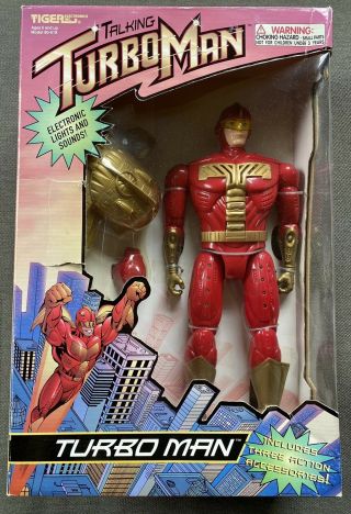 Deluxe Talking Turbo Man Doll Jingle All The Way 1996 Toy 90s Turboman