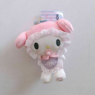 1pcs Cute Pink Baby My Melody Doll Soft Plush Stuffed Toy Keychain Pendant