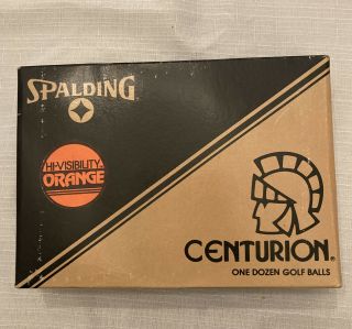 12 Vintage Spalding Centurion Golf Balls Hi Visibility Orange