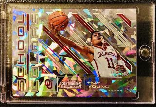 2018 - 19 Trae Young Contenders Drafts Picks School Colors Cracked Ice /23 Gem