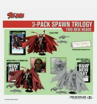 Spawn Kickstarter 3 Pack Trilogy Todd Mcfarlane Signed In Hand.