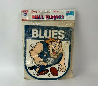 Afl Vfl Vintage Wall Plaque Carlton Blues Display Piece - & Authentic