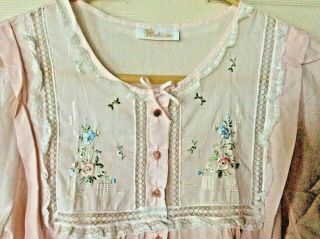 Barbizon Vintage Sheer Pink Tissue Thin Cotton Nightgown