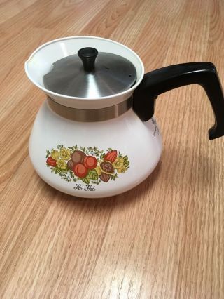 Vintage Corning Ware 6 Cup Coffee Tea Pot Rare With Lid P - 104