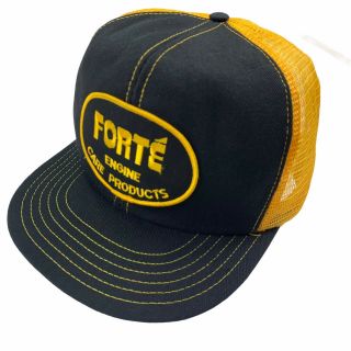 Vtg Forté Engine Care Products Promo Auto Trucker Hat Made Canada 80s Snapback
