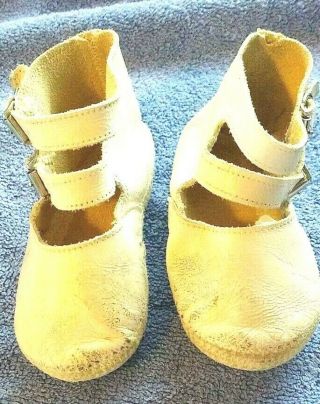 Rare Vintage Antique Double Buckle Soft Leather High Top Baby Shoes,  Size 1
