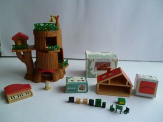 Vintage Sylvanian Families Miniature House & Furniture,  Nursery Tree House Plus