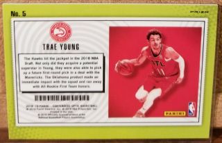 2018 - 19 Contenders Optic Trae Young Cracked Red Ice Lottery Ticket Rookie 5 RC 2