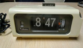 Vintage Retro Sears Roebuck Tradition Flip Number Alarm Clock Model No.  4 7138