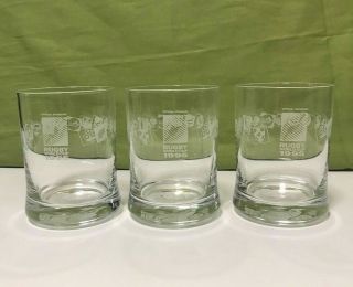Vintage Offical Rugby World Cup 1995 South Africa Printed Flags Drink Glasses X3