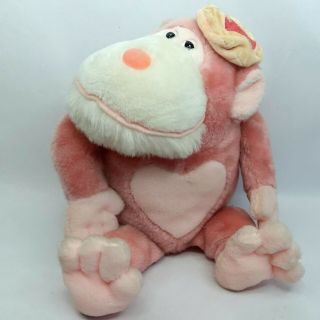 Maurice Ape Gorilla Plush Soft Toy Pink Mighty Star Vintage