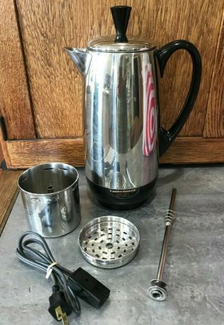 Vtg Farberware Superfast 12 Cup Electric Percolator Coffee Maker Pot 142b
