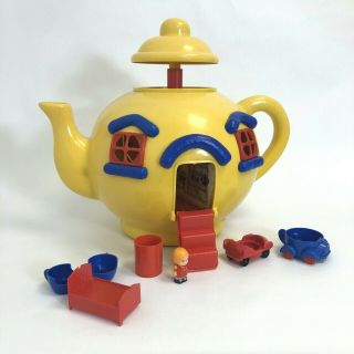 Vintage/retro Bluebird Big Yellow Teapot & Figurines 1981 Children 
