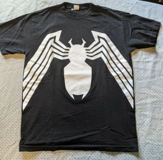Venom Suit Symbol Costume Spider - Man Marvel T - Shirt Size Medium M Black Vintage