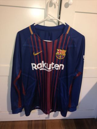 Vintage Authentic Fc Barcelona Lionel Messi Long Sleeve Jersey.  Size S - M