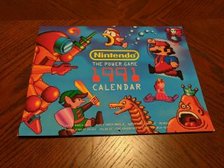 Vintage 1991 Nintendo Power " The Power Game " Collectible Calendar Rare