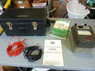 Vintage James G.  Biddle Megger Insulation Tester 21154 W/ Carry Case And Manuals