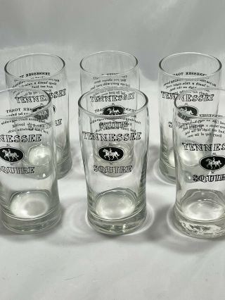 Vintage Set Of 6 Jack Daniels Tennessee Squire Glasses 5.  5” Tall