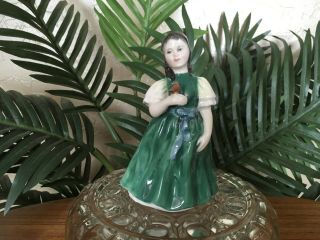 Vintage Royal Doulton England " Francine " Girl W/ Bird Dress Bone China Figurine