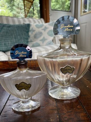 2 Vintage Guerlain Shalimar Perfume Bottles Made In France