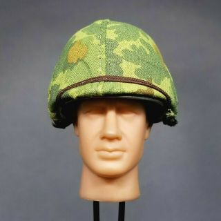 1:6 Vietnam Us M1 Helmet W/ Camo Cover 12 " Gi Joe Dragon Bbi Ace Seal Usmc Army