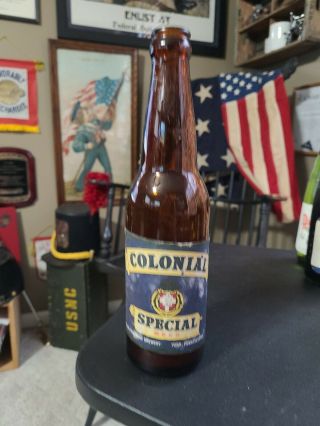 Vintage Amber Beer Bottle Helbs Keystone Brewery York Pa Colonial Special