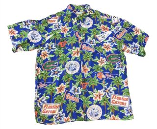 Vintage Reyn Spooner Hawaiian Shirt M Florida Gators Ncaa Champs Soccer Football