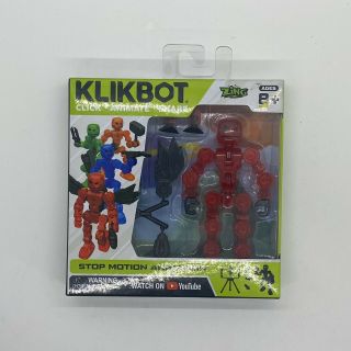 Zing Klikbot Stickbot Stop Motion Animation Action Figure Axil Red
