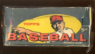 1959 Topps Baseball Card Empty 5 Cent Wax Pack Display Box