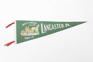 Vintage Lancaster County Pennsylvania Amish Souvenir Felt Pennant 9 " X26.  5 "