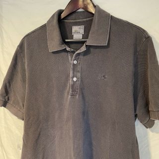 Lacoste Men’s Vintage Washed Short Sleeve Polo Shirt Dark Grey Classy Size:6