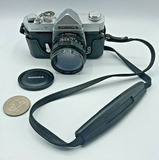 Vintage Konica Autoreflex T 35mm Film Camera W/ Hexanon Ar 52mm Lens Great
