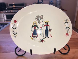 Vintage Rhythm By Homer Laughlin American Provincial Pennsylvanian Dutch Platter