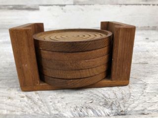 Danish Mid Century Modern Solid Teak Wood Selandia Designs Vintage Coaster Set