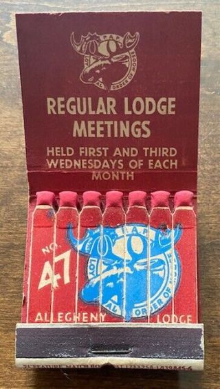 Vintage Lion Feature Matchbook Loyal Order Of Moose Pittsburgh Pa Full Book