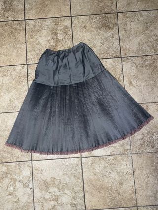 Vtg Barbizon Petti - Pleat Petticoat Slip 2 - Tier Stiff Nylon Accordion Net Lace