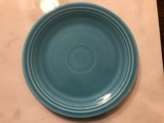 2 Vintage Fiesta Ware Homer Laughlin Turquoise Blue Salad Plates 3