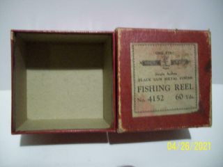 Antique/Vtg No.  4152 ONE FINE STERLING QUALITY SINGLE ACTION FISHING REEL BOX 2