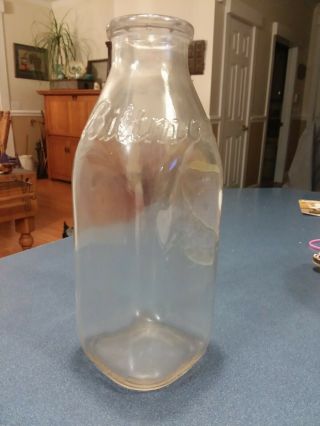 Vintage Quart Duraglas Glass Milk Bottle Biltmore Dairy Asheville Nc
