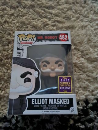 Funko Pop Vinyl Mr Robot 482 Elliot Masked Sdcc Summer Convention 2017 Rare