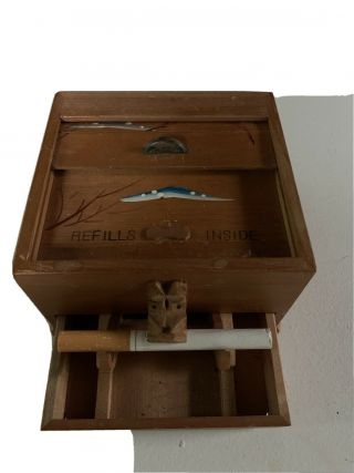 Vintage Japanese Cigarette Dispenser,  Wood Box