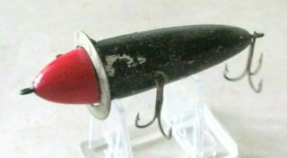 Vintage unknown wood fishing lure glass eyes 3 3/4 